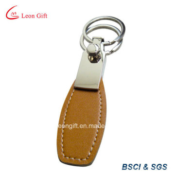 Two Rings Leather Keychain for Promotion Gift